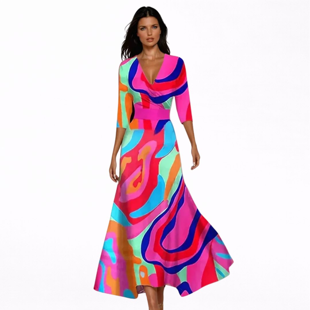 Emilia | Vestido Maxi Estampado Floral Elegante