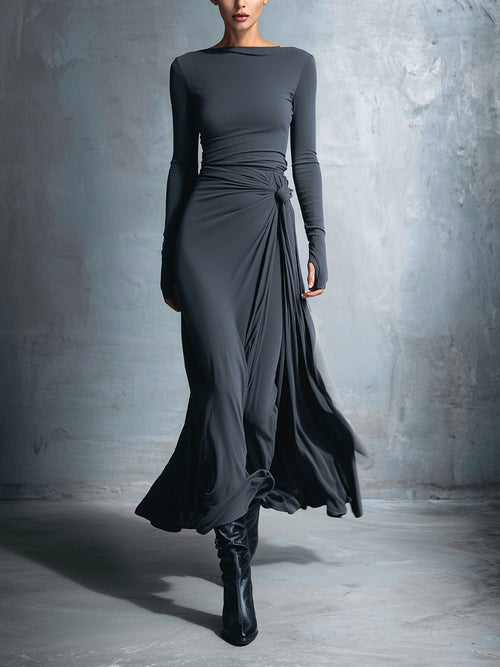 ADRIANA™| VESTIDO MAXI CON NUDO LATERAL