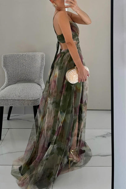 Giselle | Encantador vestido maxi con estampado floral