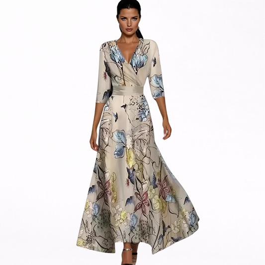 Emilia | Vestido maxi floral elegante