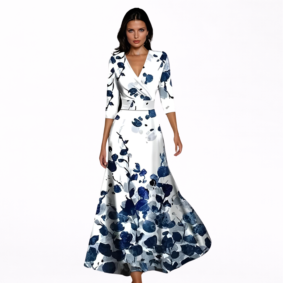 Emilia | Vestido Maxi Estampado Floral Elegante
