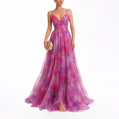 Giselle | Encantador vestido maxi con estampado floral