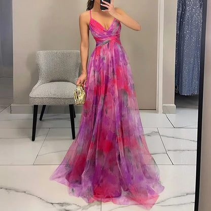 Giselle | Encantador vestido maxi con estampado floral
