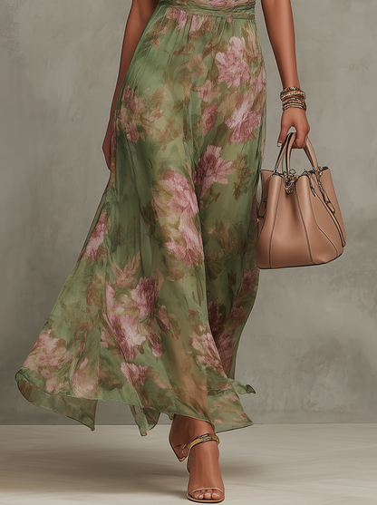 Annalisa - Vestido Maxi Halter Floral Elegante