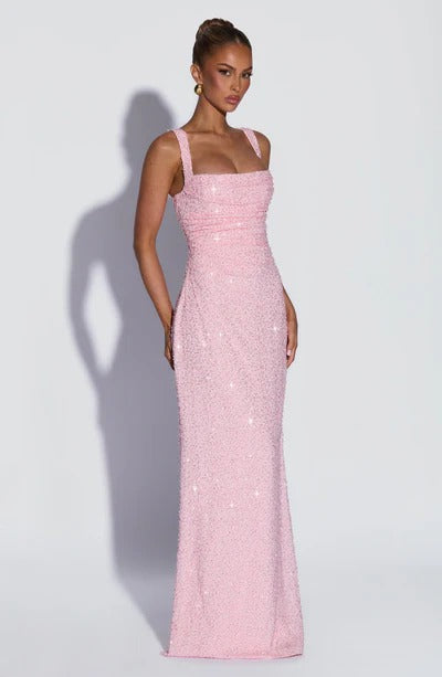Vestido Rosa Elegante - Rosa Brillante