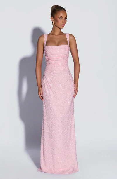 Vestido Rosa Elegante - Rosa Brillante